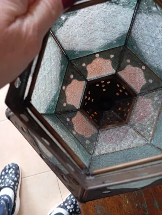 Lanterna Lampada Vetro e Metallo