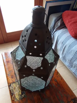 Lanterna Lampada Vetro e Metallo