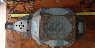 Lanterna Lampada Vetro e Metallo