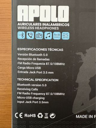 Auriculares Bluetooth NEGROS