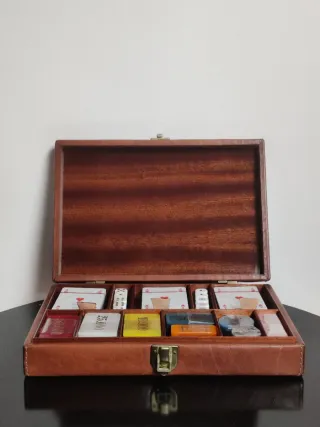 Set da poker in pelle e legno