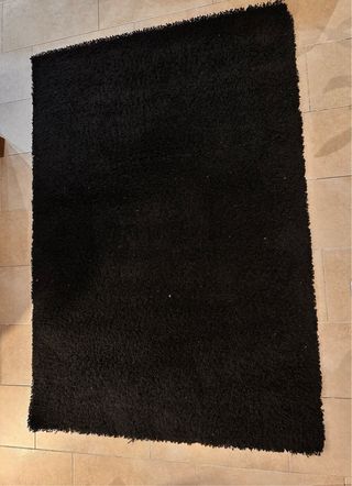 Alfombra pelo largo color negro 195cm