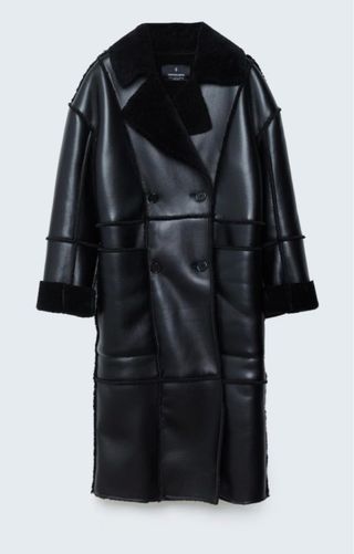 Abrigo doble faz negro Stradivarius