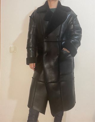 Abrigo doble faz negro Stradivarius