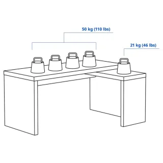 Escritorio IKEA MALM Negro 151x65cm
