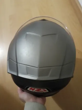 Casco Moto NZI Plata y Rojo