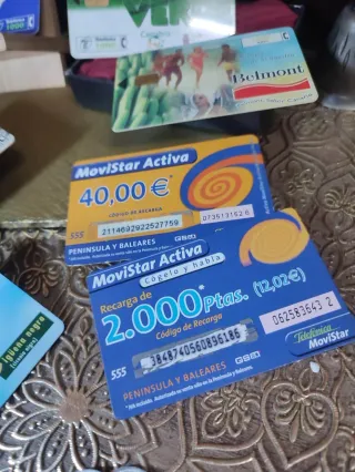 Tarjetas Telefónicas Años 90 retro