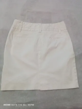 Falda Zara Basics Blanca Talla M