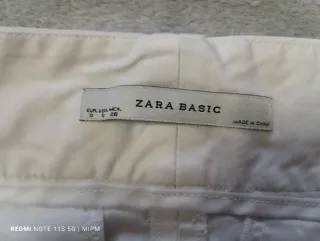 Falda Zara Basics Blanca Talla M