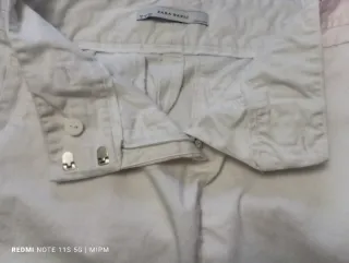 Falda Zara Basics Blanca Talla M