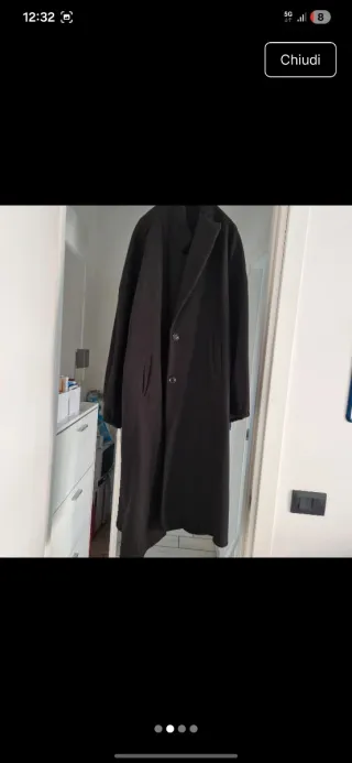 Cappotto oversize donna borgogna e nero,25 cadauno