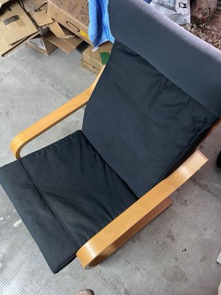 Sillón sofá tela y madera