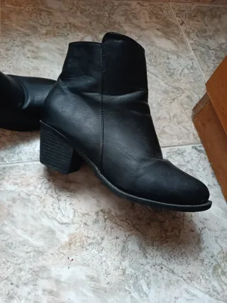 Botines de piel negros talla 38