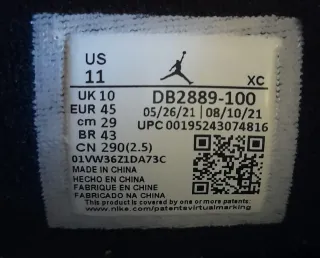 Nike Air Jordan 1 Element Grigio Bianco Tg 45