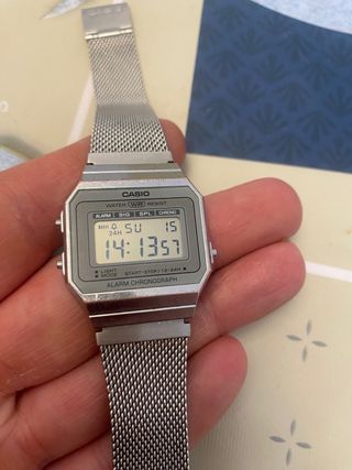 Casio A700WE Reloj Digital Plata
