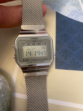 Casio A700WE Reloj Digital Plata