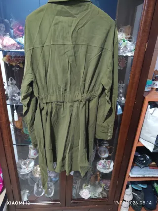 Vestito ZARA verde oliva con cintura