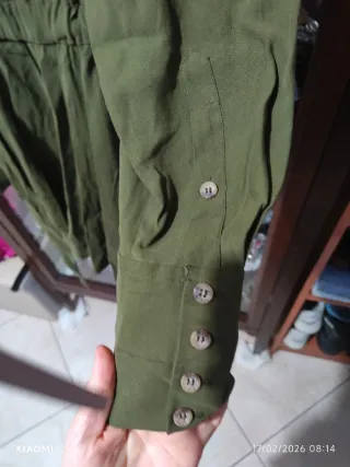 Vestito ZARA verde oliva con cintura