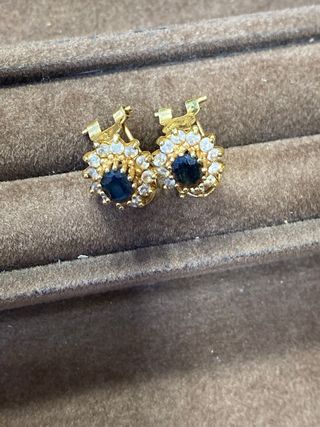 Pendientes Oro Zafiro