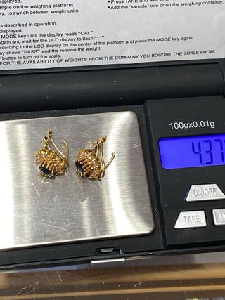 Pendientes Oro Zafiro