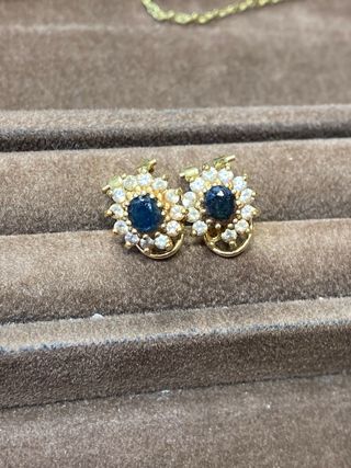 Pendientes Oro Zafiro