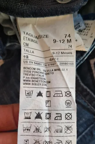Jeans Benetton bambino 9-12 mesi