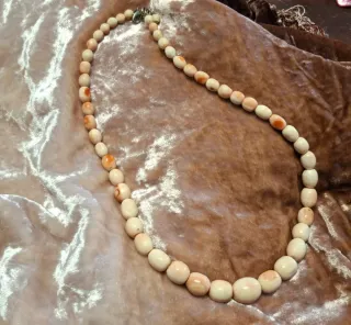 Collana vintage anni 70 beige arancio