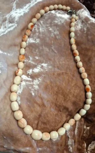 Collana vintage anni 70 beige arancio