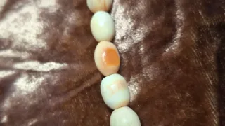 Collana vintage anni 70 beige arancio