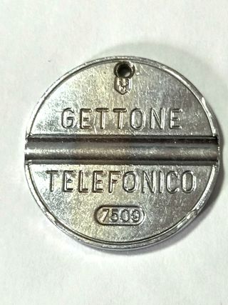 Gettone telefonico ESM 7509 raro in nichel e foro