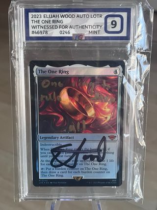 Magic One Ring Foil firmada Elijah Wood Gradeada