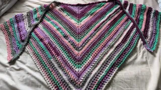 Chal tejido a mano multicolor