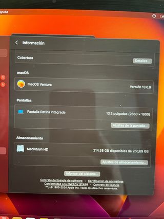 MacBook Pro Apple Gris Espacial 13”