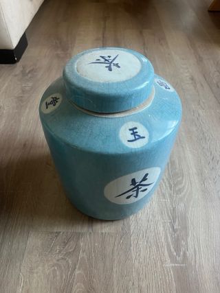 2 Vasi in Ceramica Blu con Motivi Cinesi