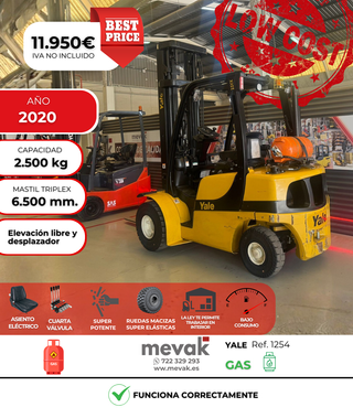 CARRETILLA ELEVADORA USADA 2500 KG AÑO 2020