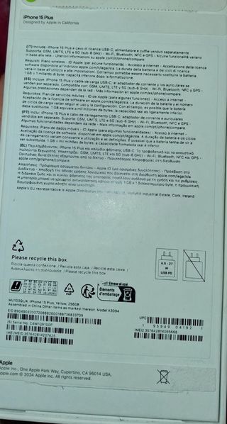 iPhone 15 Plus 256GB Dorado 2 meses uso
