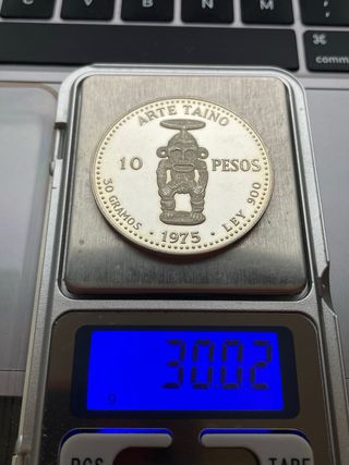 10 Pesos 1975, Arte Taíno. República Dominicana