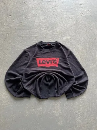 Levi’s Sudadera Negra Logo Rojo Talla L Vintage