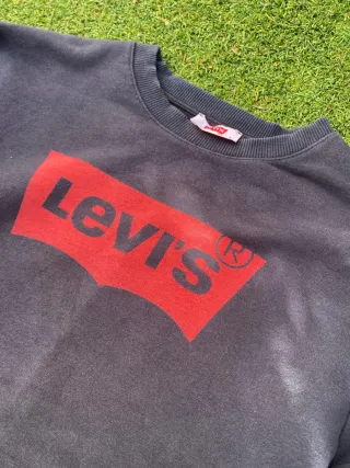 Levi’s Sudadera Negra Logo Rojo Talla L Vintage