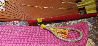 Abanico pintado a mano con biznagas