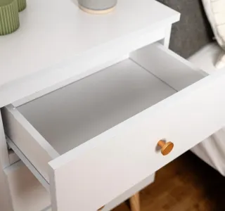 Mesita de noche blanca 2 cajones