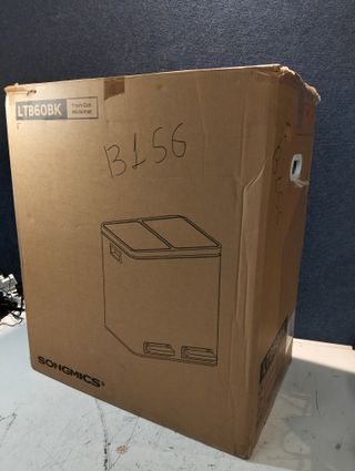 Cubo Basura Reciclaje 2x30L Pedal Negro SONGMICS LTB60BK