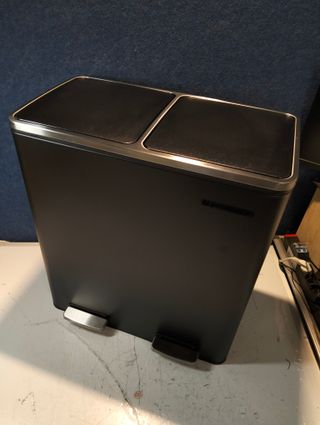Cubo Basura Reciclaje 2x30L Pedal Negro SONGMICS LTB60BK