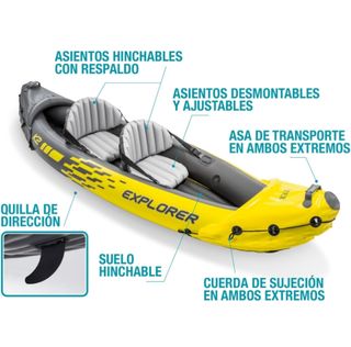 Intex Kayak Hinchable para Adultos Explorer K2 para 2 Personas (68307)