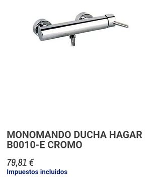 Monomando Ducha Hagar B0010-E Cromado con Flexo 150 cm
