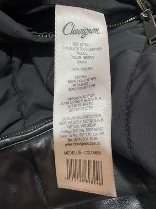 Chaqueta Chevignon Reversible Cuero Negra/Marrón