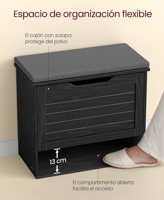 VASAGLE Banco Zapatero Acolchado