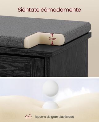 VASAGLE Banco Zapatero Acolchado