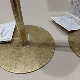 Coppia Candelabri Oro Metallo