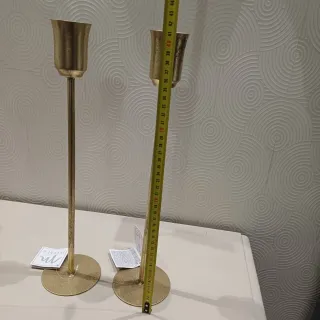 Coppia Candelabri Oro Metallo